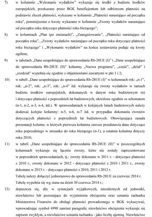 Instrukcja sporządzania sprawozdań budżetowych w zakresie budżetu środków europejskich Instrukcja sporządzania sprawozdań budżetowych w zakresie budżetu środków europejskich