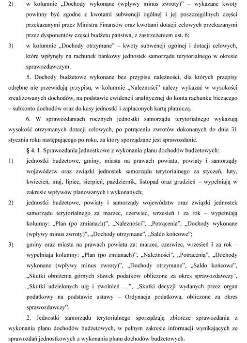 Instrukcja sporządzania sprawozdań budżetowych w zakresie budżetów jednostek samorządu terytorialnego Instrukcja sporządzania sprawozdań budżetowych w zakresie budżetów jednostek samorządu terytorialnego