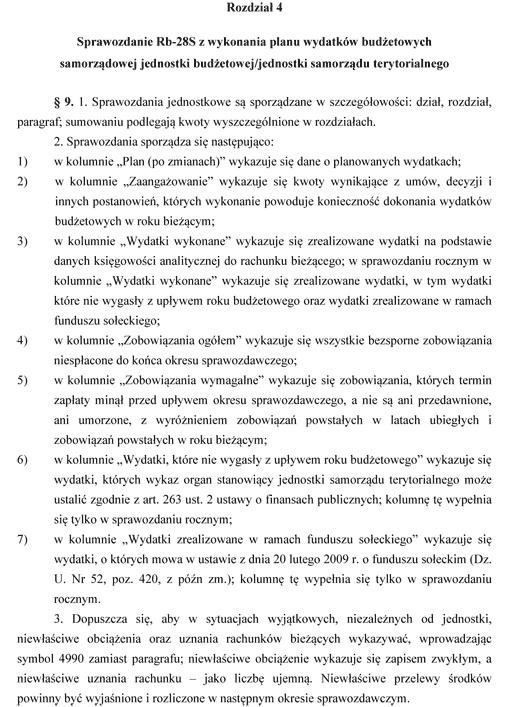 Instrukcja sporządzania sprawozdań budżetowych w zakresie budżetów jednostek samorządu terytorialnego Instrukcja sporządzania sprawozdań budżetowych w zakresie budżetów jednostek samorządu terytorialnego