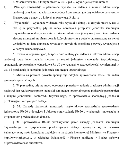 Instrukcja sporządzania sprawozdań budżetowych w zakresie budżetów jednostek samorządu terytorialnego Instrukcja sporządzania sprawozdań budżetowych w zakresie budżetów jednostek samorządu terytorialnego