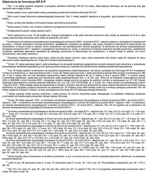 INF-D-P. Miesięczna informacja o wynagrodzeniach, zatrudnieniu i stopniach niepełnosprawności pracowników niepełnosprawnych INF-D-P. Miesięczna informacja o wynagrodzeniach, zatrudnieniu i stopniach niepełnosprawności pracowników niepełnosprawnych