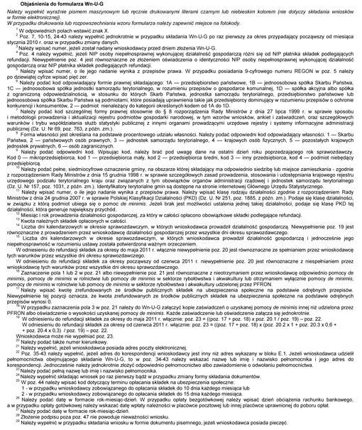 Wn-U-G. Wniosek osoby niepełnosprawnej wykonującej działalność gospodarczą o wypłatę refundacji składek na ubezpieczenia społeczne Wn-U-G. Wniosek osoby niepełnosprawnej wykonującej działalność gospodarczą o wypłatę refundacji składek na ubezpieczenia społeczne