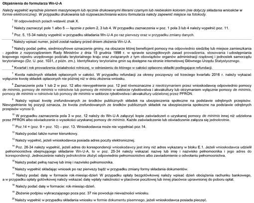 Objaśnienia do formularza Wn-U-A