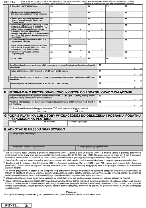 PIT-11. Informacja o dochodach oraz o pobranych zaliczkach na podatek dochodowy w roku 2014 PIT-11. Informacja o dochodach oraz o pobranych zaliczkach na podatek dochodowy w roku 2014