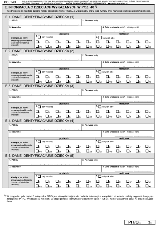 PIT/O. Informacja o odliczeniach od dochodu (przychodu) i od podatku