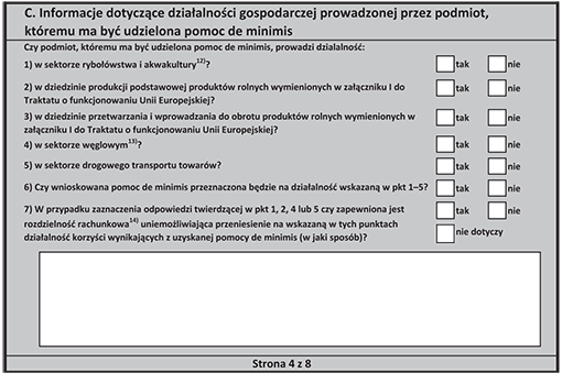 Formularz informacji przedstawianych przy ubieganiu się o pomoc de minimis przez przedsiębiorcę wykonującego usługę świadczoną w ogólnym interesie gospodarczym Formularz informacji przedstawianych przy ubieganiu się o pomoc de minimis przez przedsiębiorcę wykonującego usługę świadczoną w ogólnym interesie gospodarczym