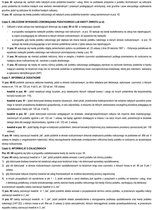 Objaśnienia do deklaracji dla podatku od towarów i usług (VAT-7, VAT-7K i VAT-7D)