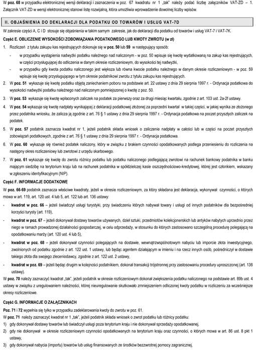 Objaśnienia do deklaracji dla podatku od towarów i usług (VAT-7, VAT-7K i VAT-7D)