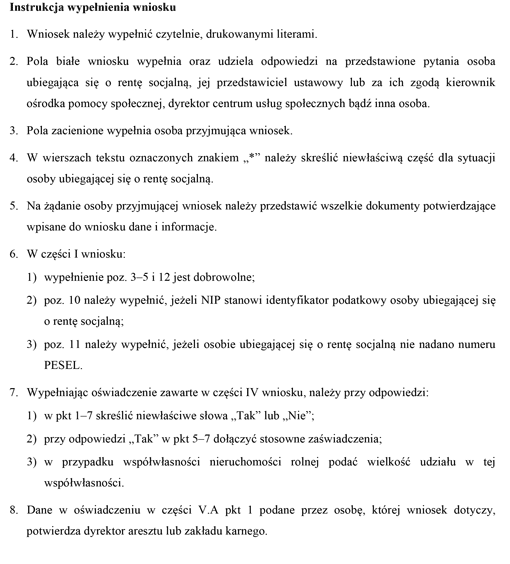 Wniosek o rentę socjalną