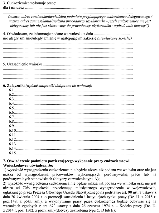 Wniosek o przedłużenie zezwolenia na pracę cudzoziemca na terytorium Rzeczypospolitej Polskiej Wniosek o przedłużenie zezwolenia na pracę cudzoziemca na terytorium Rzeczypospolitej Polskiej