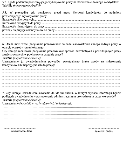 Informacja starosty na temat możliwości zaspokojenia potrzeb kadrowych podmiotu powierzającego wykonanie pracy cudzoziemcowi obejmująca obywateli polskich i cudzoziemców określonych w art. 87 ust. 1 pkt 1-11 ustawy z dnia 20 kwietnia 2004 r. o promocji zatrudnienia i instytucjach rynku pracy, zarejestrowanych jako osoby bezrobotne lub poszukujące pracy Informacja starosty na temat możliwości zaspokojenia potrzeb kadrowych podmiotu powierzającego wykonanie pracy cudzoziemcowi obejmująca obywateli polskich i cudzoziemców określonych w art. 87 ust. 1 pkt 1-11 ustawy z dnia 20 kwietnia 2004 r. o promocji zatrudnienia i instytucjach rynku pracy, zarejestrowanych jako osoby bezrobotne lub poszukujące pracy