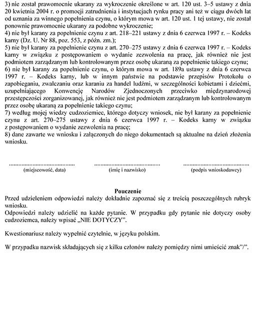 Wniosek o wydanie zezwolenia na pracę cudzoziemca na terytorium Rzeczypospolitej Polskiej Wniosek o wydanie zezwolenia na pracę cudzoziemca na terytorium Rzeczypospolitej Polskiej