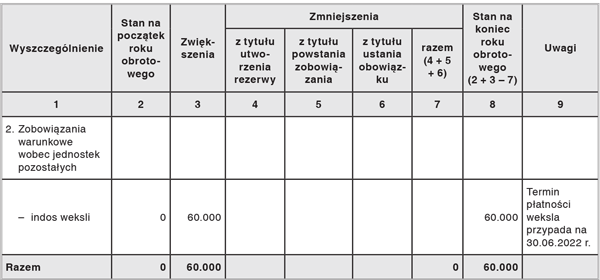 Informacje i objaśnienia do bilansu