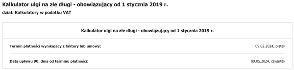 Kalkulator ulgi na złe długi