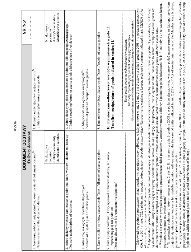 Dokument dostawy / Delivery document