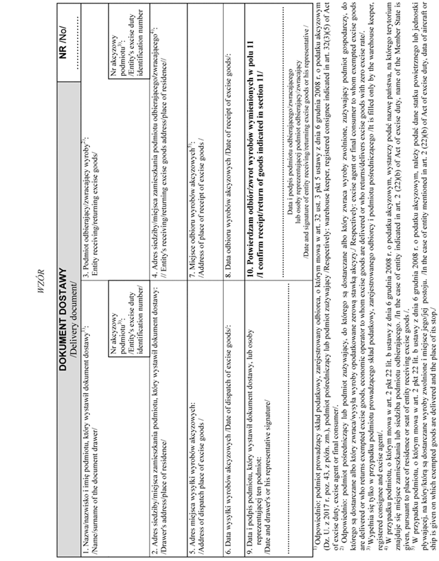 Dokument dostawy / Delivery document