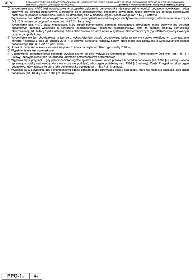 PPO-1 Penomocnictwo oglne