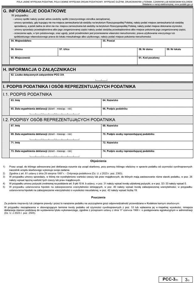 PCC-3 - Deklaracja w sprawie podatku od czynnoci cywilnoprawnych