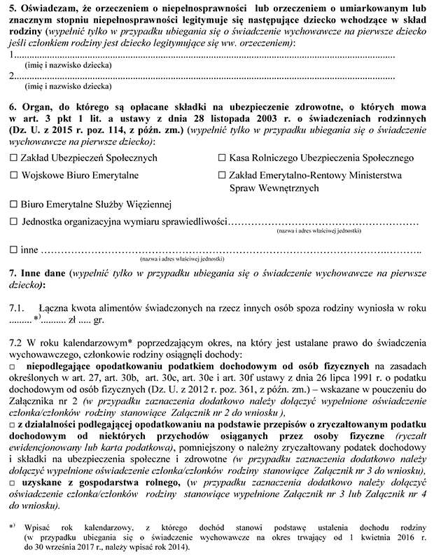 Wniosek o ustalenie prawa do wiadczenia wychowawczego